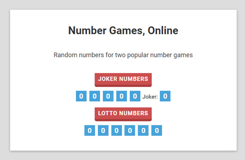 Number Games, Web App