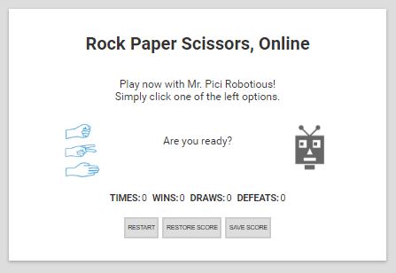 Rock Paper Scissors, Web App