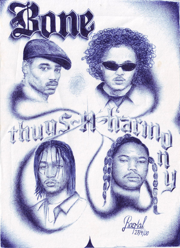 Bone Thugs-N-Harmony, Illustration on Paper by Pen