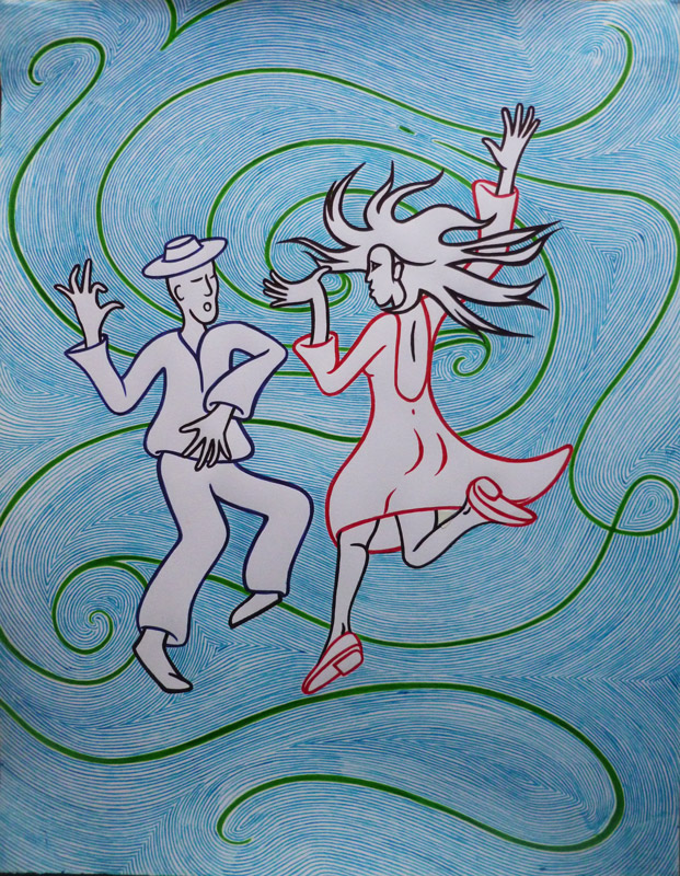 Dancers, Pen illustration