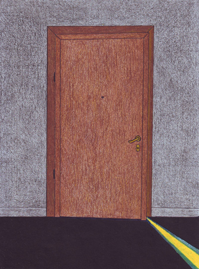 Opening Door, Illustration, colored pencils