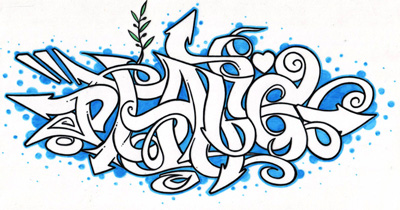 PEACE, Wild style graffiti on paper with colors, by alex tade