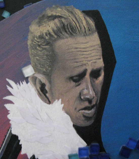 Martin L Gore face, Painting - Installation, Detail